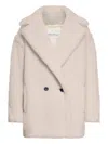 Max Mara Olga Teddy Bear Alpaca Wool Coat In Nude