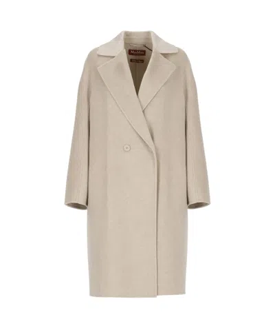 Max Mara Double-breasted Coat In Cream