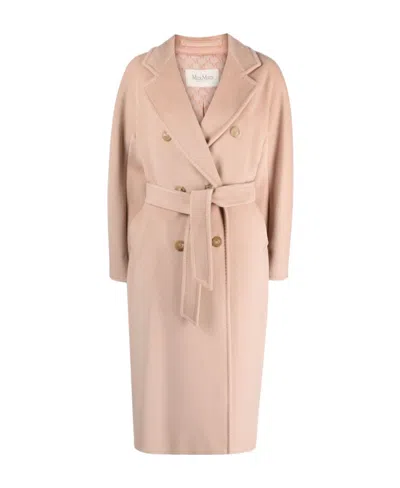 Max Mara Double-breasted Coat In Nude