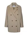 Max Mara Double-breasted Coat In Luxurious Wool-cashmere Blend In Gray