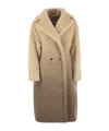 Max Mara Gatto Ombre Double-breasted Wool Coat In Nude