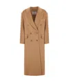 Max Mara Lvr Exclusive Camel Drap Midi Coat In Nude