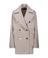 Max Mara Double-breasted Long-sleeved Coat In Nude