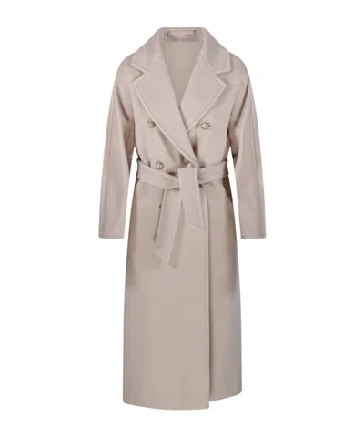 Max Mara Double-breasted Coat In Nude