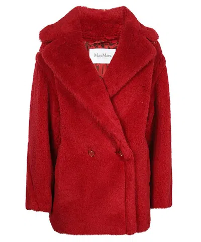 Max Mara Double-breasted Coat In Red