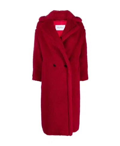 Max Mara Double-breasted Coat In Red