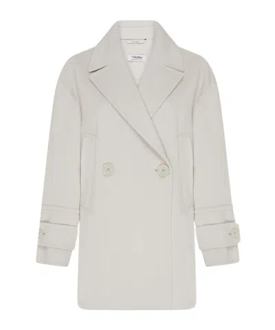 Max Mara Double-breasted Coat In White