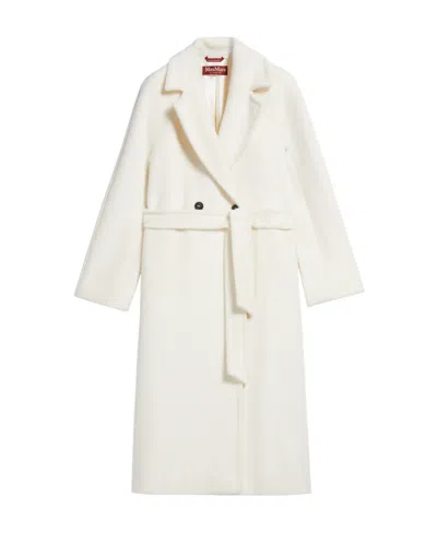 Max Mara Double Breasted Coat In White
