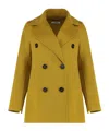 Max Mara Double Breasted Coat In Green