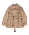 Max Mara Double-breasted Cotton Jacket In Brown