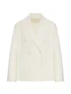 Max Mara Double-breasted Crêpe Jacket In White