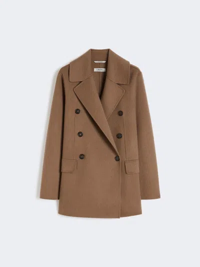 Max Mara Double-breasted Double-faced Wool Jacket In Brown