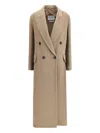 Max Mara Armonia Coat With Notched Lapels In Neutral