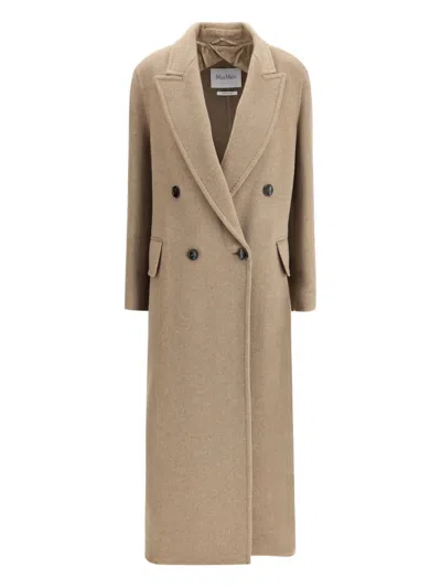 Max Mara Armonia Coat With Notched Lapels In Brown