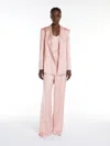 Max Mara Double-breasted Envers Satin Blazer In Pink