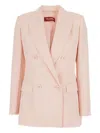 Max Mara Double-breasted Fitted Jacket In Pink