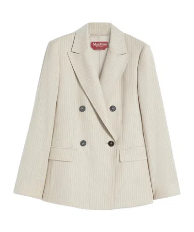 MAX MARA DOUBLE-BREASTED FLANNEL BLAZER