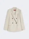 Max Mara Double-breasted Flannel Blazer In Neutral