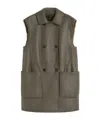 Max Mara Double-breasted Shearling Coat In Green