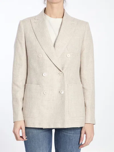 Max Mara Double-breasted Jacket In Beige