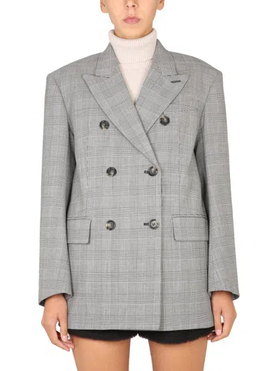 Max Mara Tailored Double-breasted Jacket Featuring Back Vent In Black