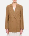 Max Mara Brown Double Breasted Blazer In Brown