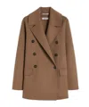 Max Mara Double-breasted Double-faced Wool Jacket In Brown