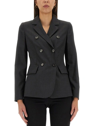 Max Mara Double-breasted Jacket In Charcoal