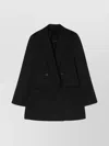 Max Mara Double Breasted Jacket Flap Pockets In Black