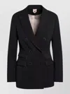 Max Mara Double Breasted Jacket Flap Pockets In Black