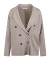 Max Mara Double Breasted Jacket In Gray
