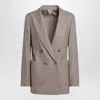 Max Mara Double-breasted Cashmere Jacket In Dove Color Women In Brown