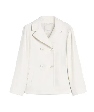 Max Mara Double Breasted Jacket In White
