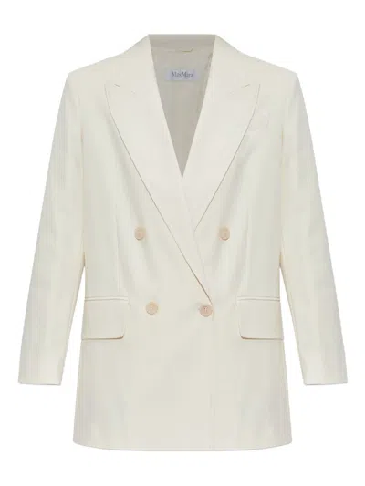 Max Mara Double-breasted Jacket In White