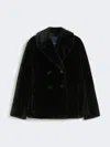 Max Mara Double-breasted Jacket With A Fluffy Texture In Black