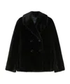Max Mara Double-breasted Jacket With A Fluffy Texture In Black
