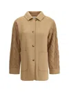 Max Mara Double-breasted Jacket With Contrasted Sleeves In Gold