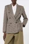Max Mara Double Breasted Jacquard Knit Jacket In Multi