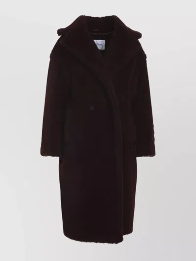 Max Mara Double-breasted Knee-length Alpaca Coat In Black