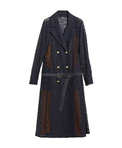Max Mara Double-breasted Lace Dress In Black