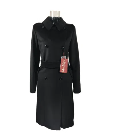 Max Mara Double-breasted Lapel Coat In Black