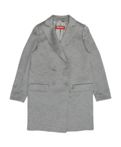 Max Mara Double-breasted Lapel Coat In Gray