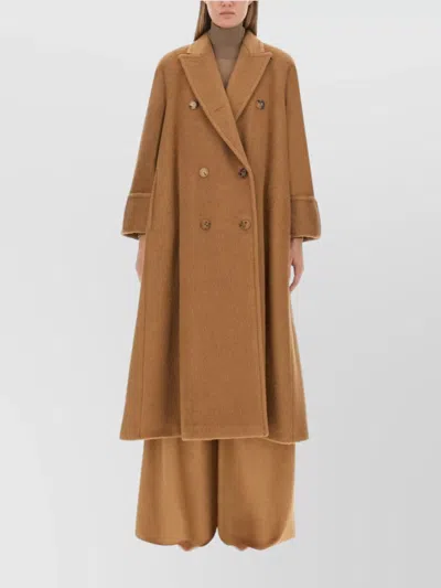 MAX MARA DOUBLE-BREASTED LONG COAT NOTCHED LAPELS