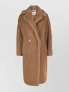 Max Mara Double Breasted Long Coat Pockets In Brown