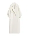 Max Mara Double-breasted Long Coat In White