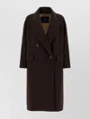 Max Mara Double-breasted Long Sleeve Coat In Brown