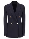 Max Mara 'lerici' Blue Double Breasted Blazer In Blu