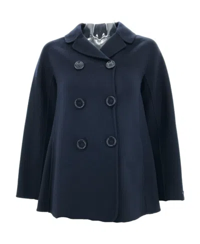 Max Mara Double-breasted Long-sleeved Casual Jacket In Black