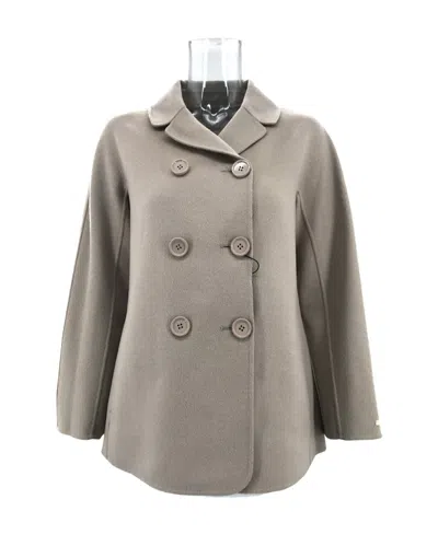 Max Mara Double-breasted Long-sleeved Casual Jacket In Gray