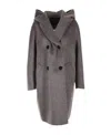Max Mara Double-breasted Long-sleeved Coat In Gray